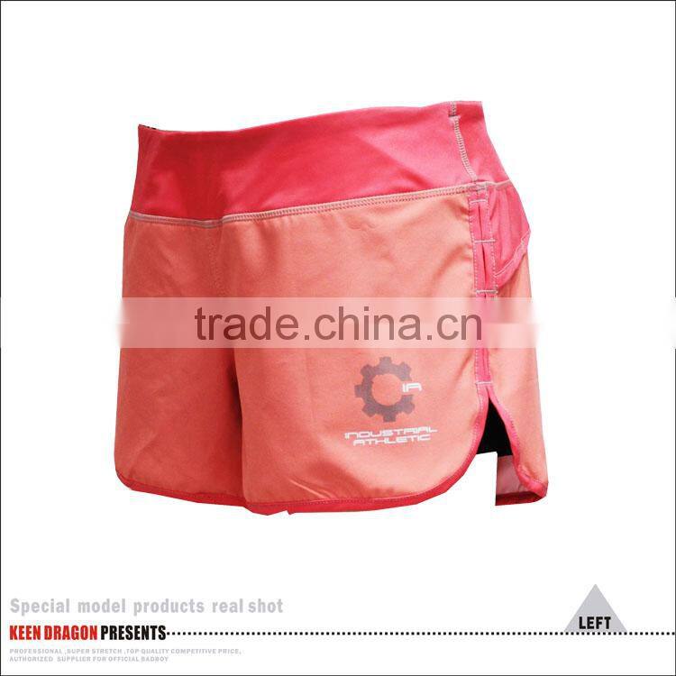 High elastic girls custom workout training shorts with inner lycra lining