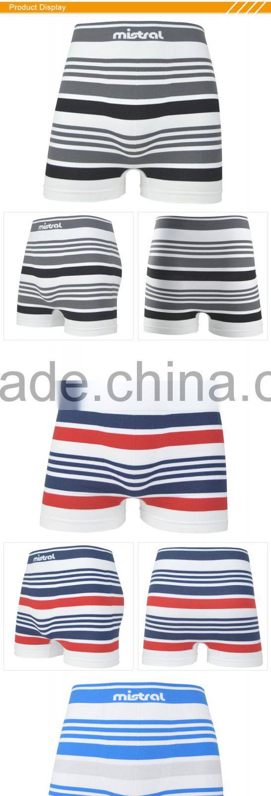 HSZ-0044 Comfort Breathable 2017 Sexy Crazy Underwear For Black Men Vintage Striped Boxer Seamless Briefs Shorts Fabric