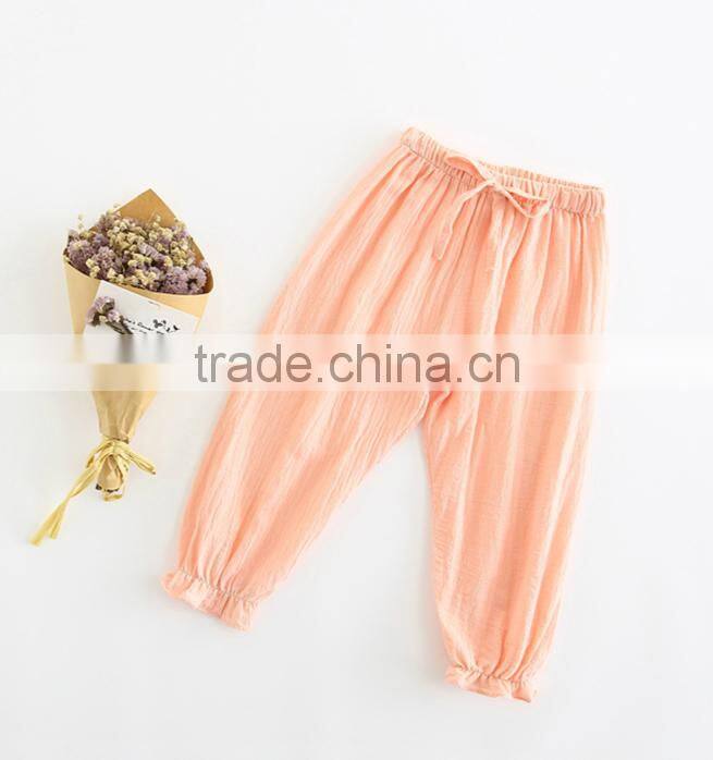 Wholesale Harem Pants Linen Fabric Boutique Kids Clothing Children Clothes