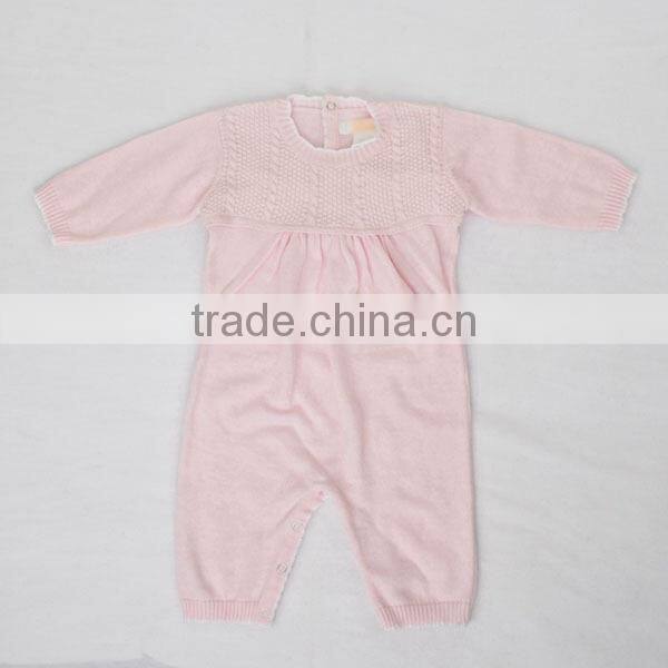 Baby girls cable knit romper infant pink romper