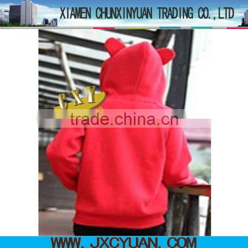 high quality blank hoodie with ears for women and girls RED