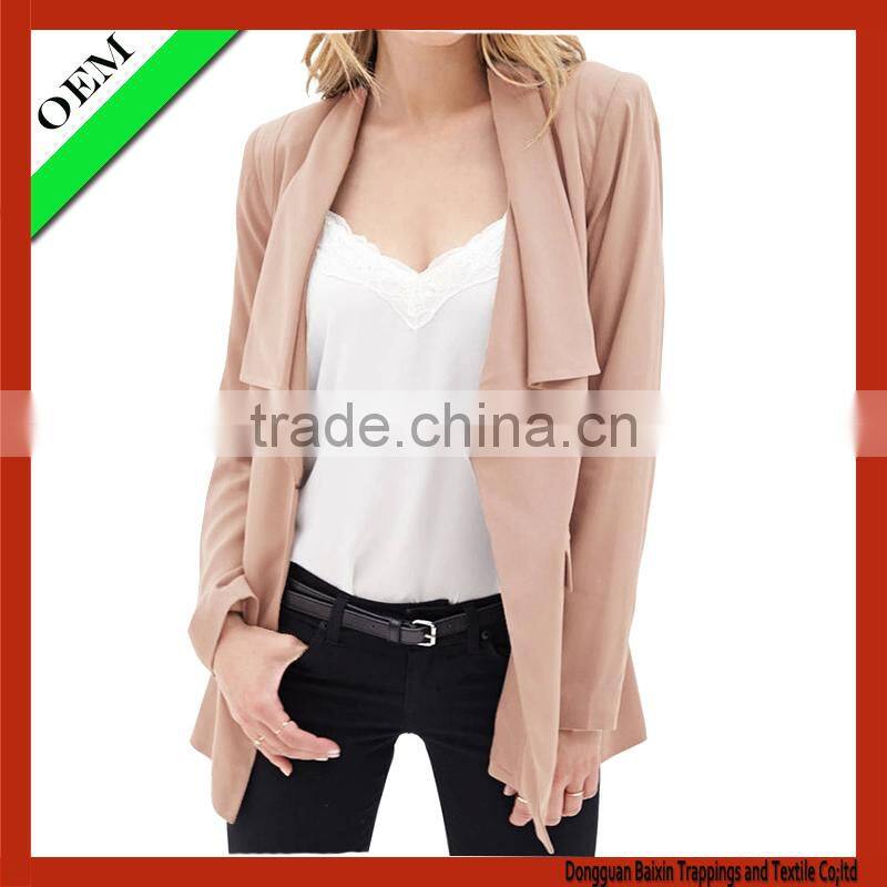 OEM 100% cotton t-shirt fashion women fashion jacket/ women suit jacket
