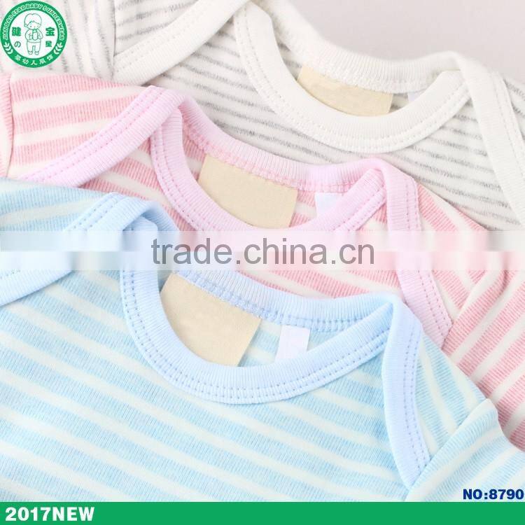 2017 hot selling stripe newborn baby romper wholesale high quality baby bodysuit