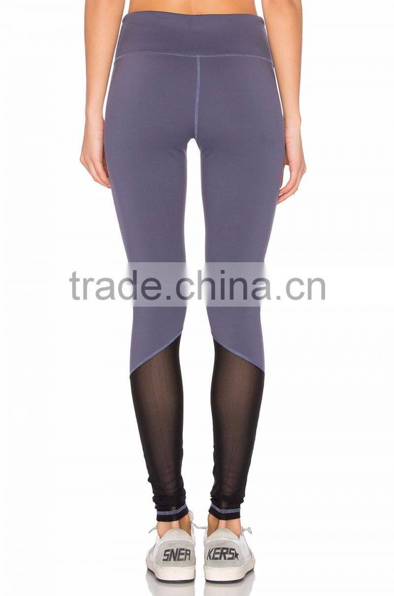 Hot selling custom design women colorful mesh insert yoga pants/sheer mesh yoga leggings
