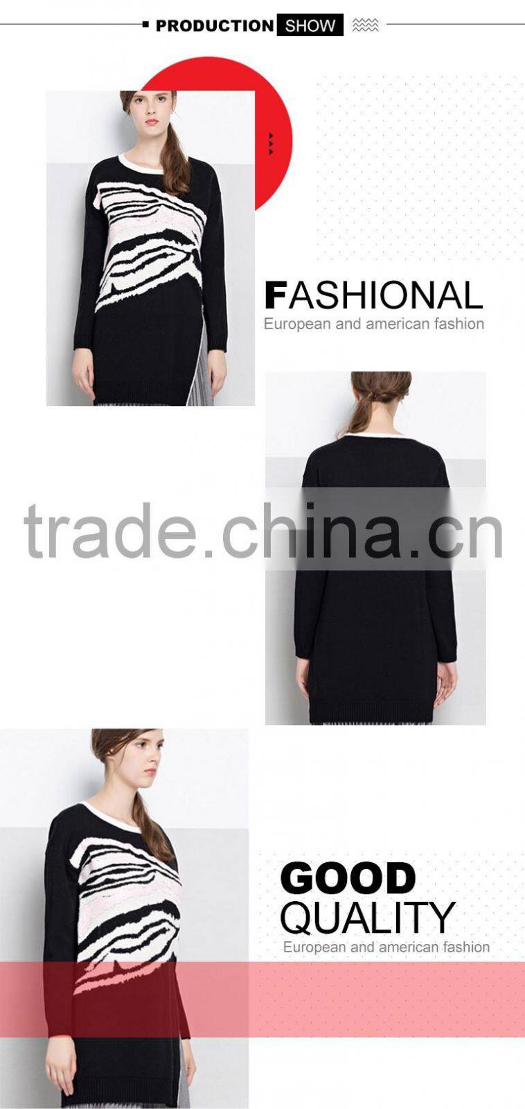 Best price two colour batwing sleeve woolen sweater design for ladies