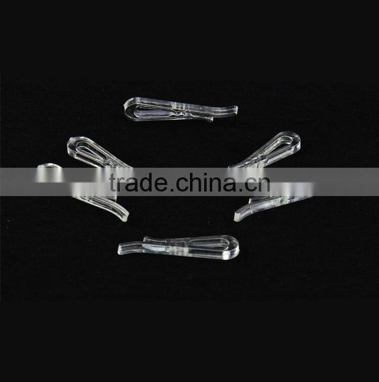 4.0*0.9*0.35cm Cheap U-shape Garment Accessory Transparent Plastic Clips for Packing