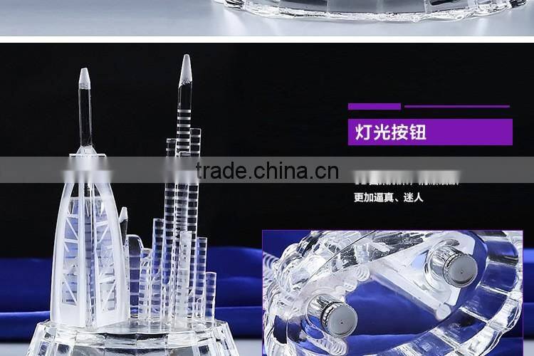 High Quanlity Crystal LED Dubai Tower With Souvenir Gift