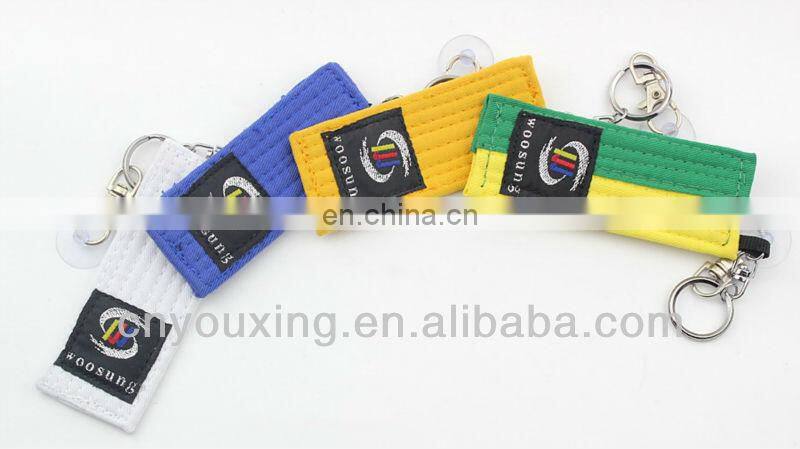 Mini martial arst taekwondo belt key chains/ taekwondo accessories
