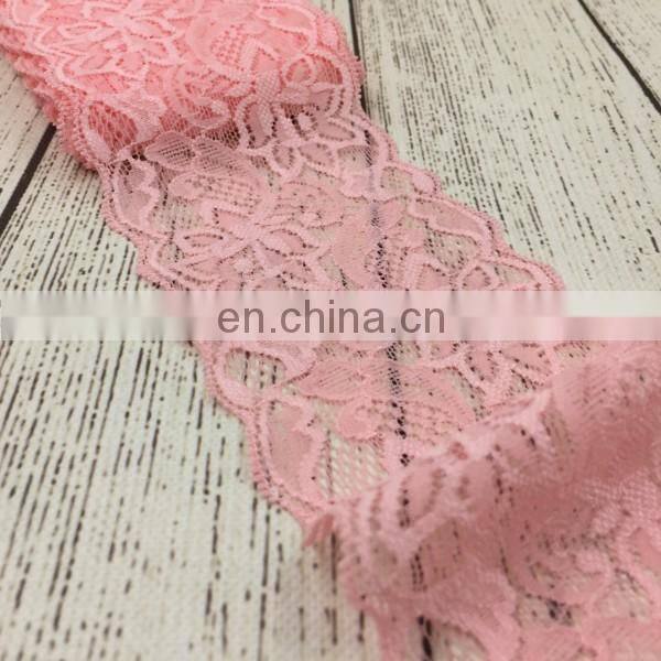 Nylon Spendex Elastic Lace By Yard For Headbands Headwrap 3" Stretchy Floral Lace Trim