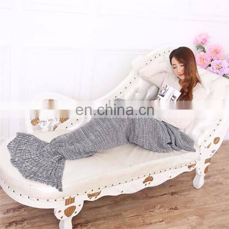 Warm mermaid tail promotional gift blanket 2017 hot selling in Europe for girlfriend