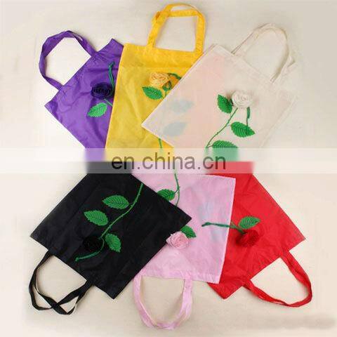 Fashion rose folding shopping bag