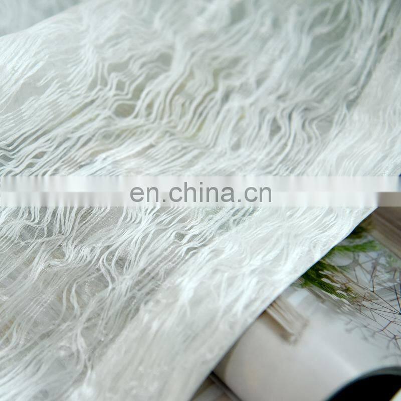 Factory supply natural style ripple design voile curtain net voile fabric 2020