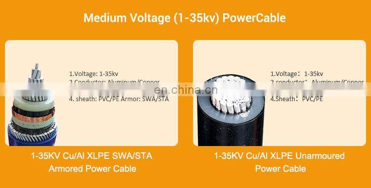Huadong cable MV aluminum concentric power cable 70mm single core power cable