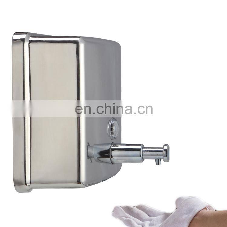 NEW square shape double dual 304 stainless steel liquid soap lotion dispenser for restaurant