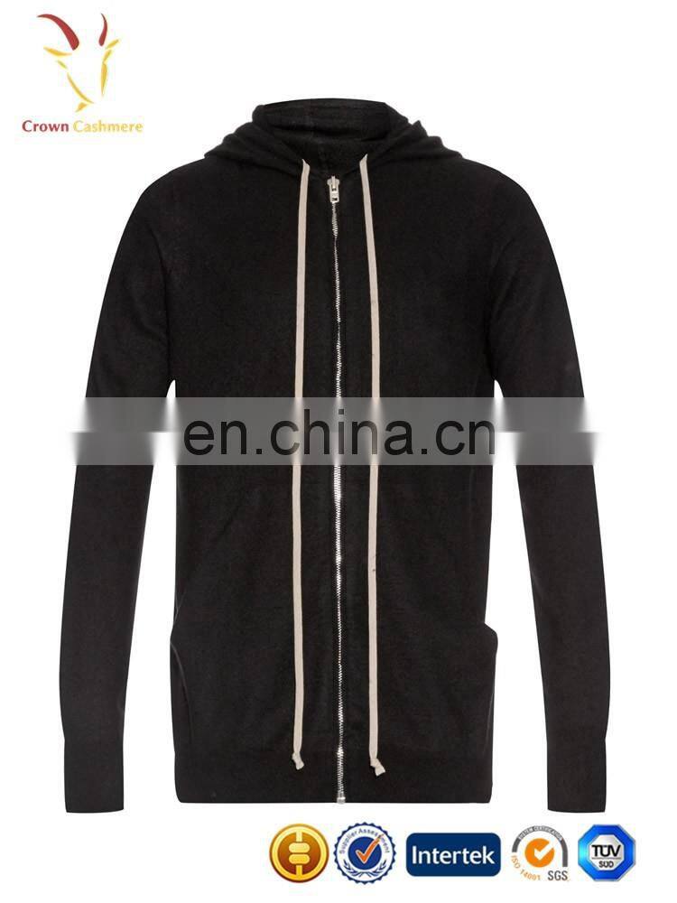 Men's zipper knitting pattern hooded cardigan Sweater