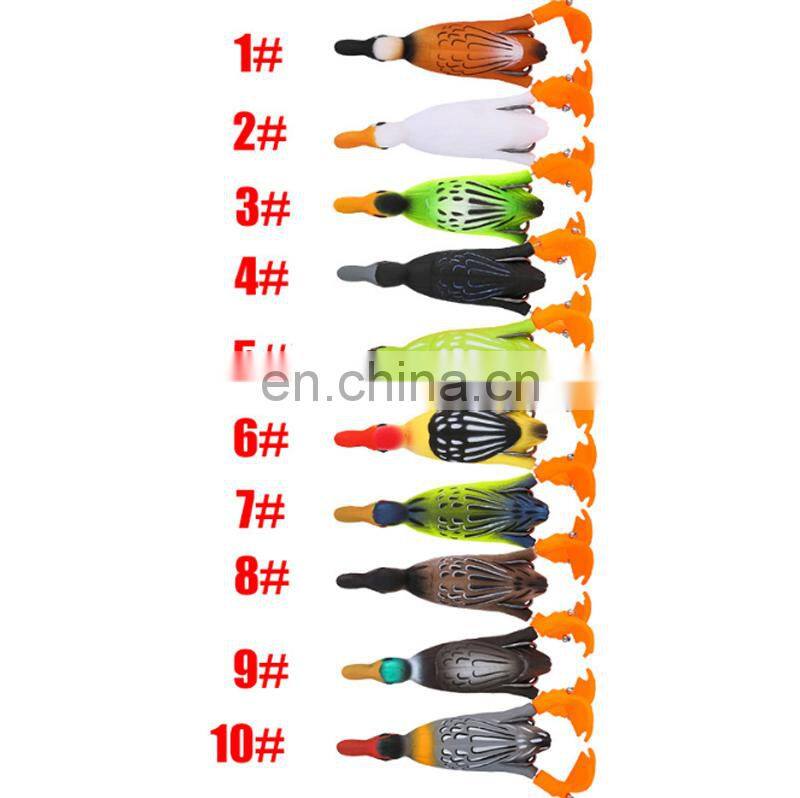Amazon 95mm 12g Topwater Swim Soft Fishing Lure 360 Rotating Feet Plastic Duck Whopper Plopper
