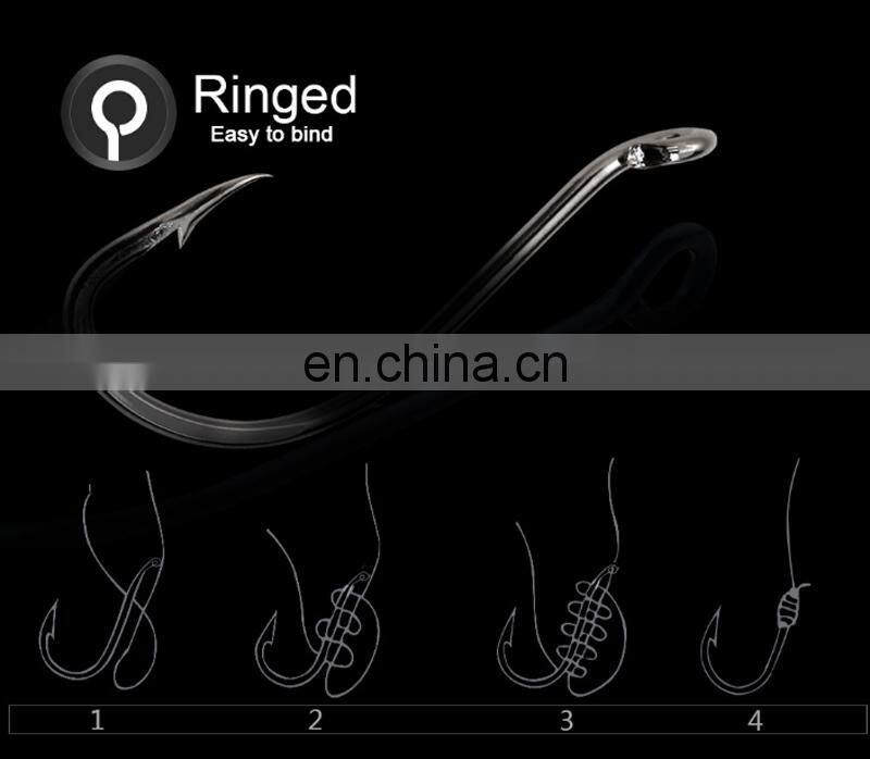 50pcs/box High Carbon Steel Environmental Saltwater Freshwater Fishing Gear Two Extra Barbs Baitholder Fishing Hook