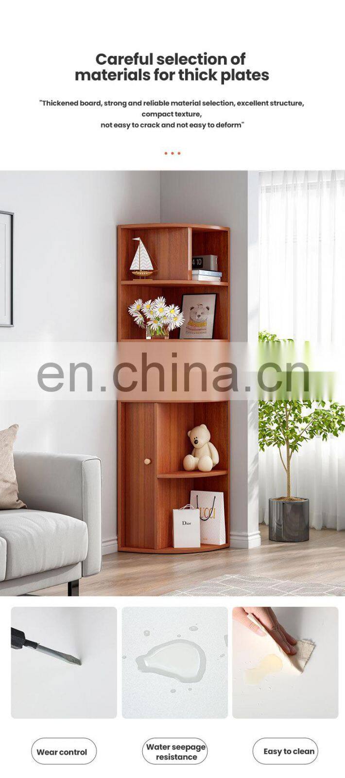 Home modern design Multifunctional furniture Quality Corner Cabinet Living Room Solid Wood Corner Cabinet
