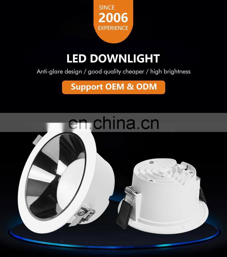 Tri Color Die Casting Aluminum Indoor Housing Office Recessed SMD2835 5Watt LED Downlight