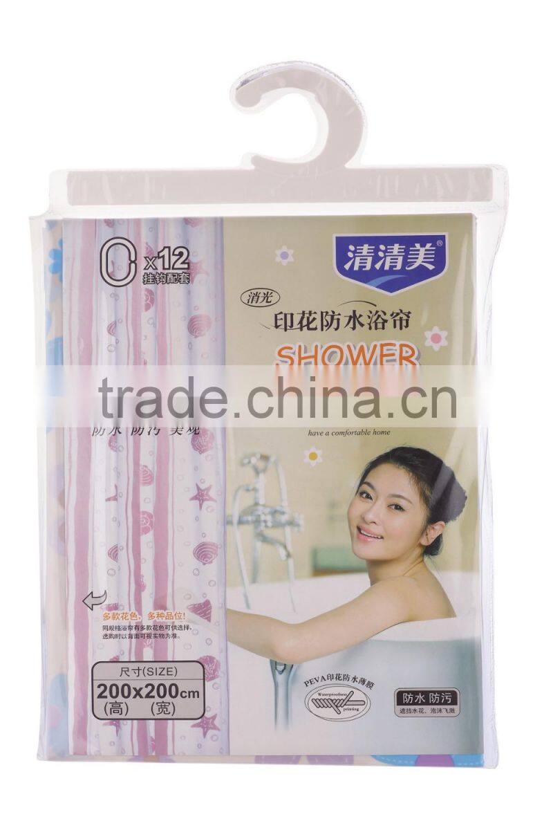 PEVA Bathroom hooks shower curtain