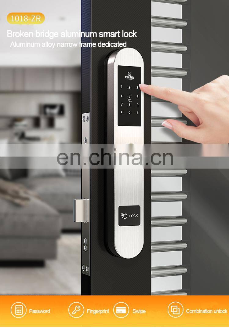 Waterproof Stainless Steel Sliding glass rfid smart Electronic door lock