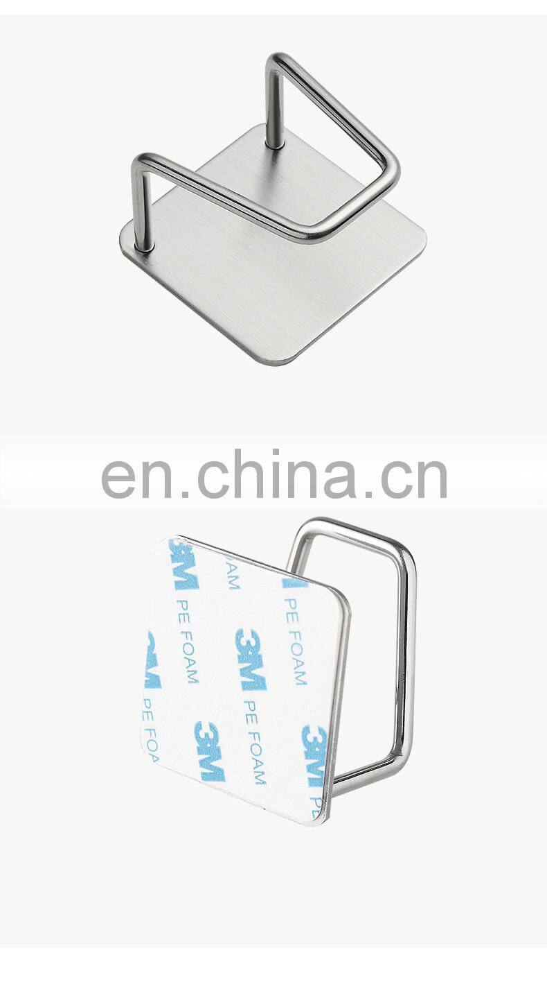 304 Stainless Steel Sink Sponges Holder Self Adhesive Drain Drying Rack Kitchen Wall Hooks Accessories Storage Organizer