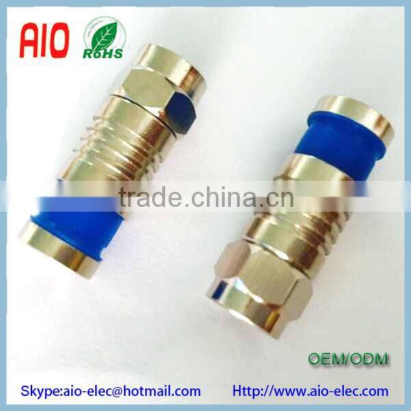 Springconnect F type compression connector male plug for RG6 Coaxial Cable like CX3