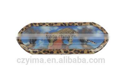 horse dandy brush with 3D leopard image pattern/equestrian brush