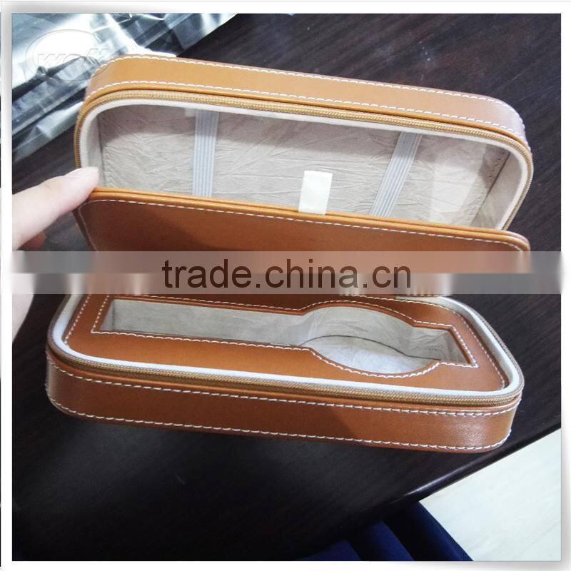 Luxury handmade packing pu leather watch carrying case