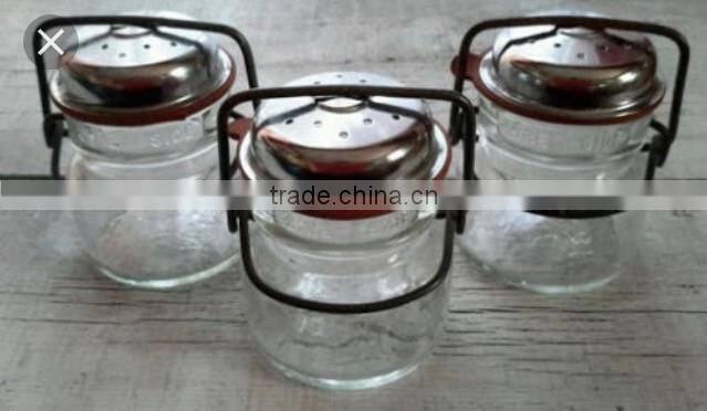 200ml spice/sault glass jar with cover and wire