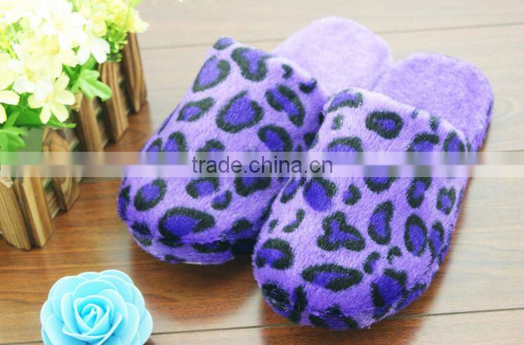 Leopard print winter soft bedroom slippers fashion household slippers wholesale