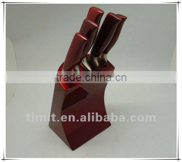 6pcs stainless steel solid handle good quality kitchen color knife