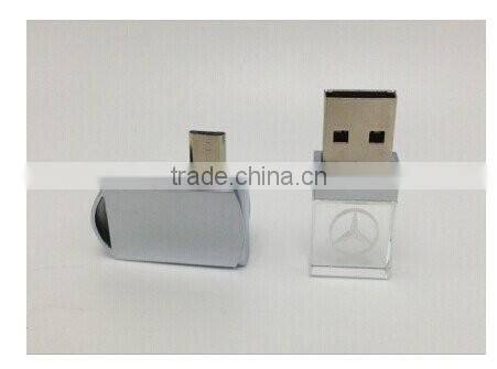 Android Phones USB Flash Pen Drive with engrave custom logo blue red light up