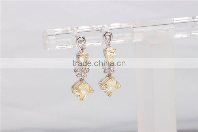 lastest popular silver jewelery wholesale fashion zircon stud earring