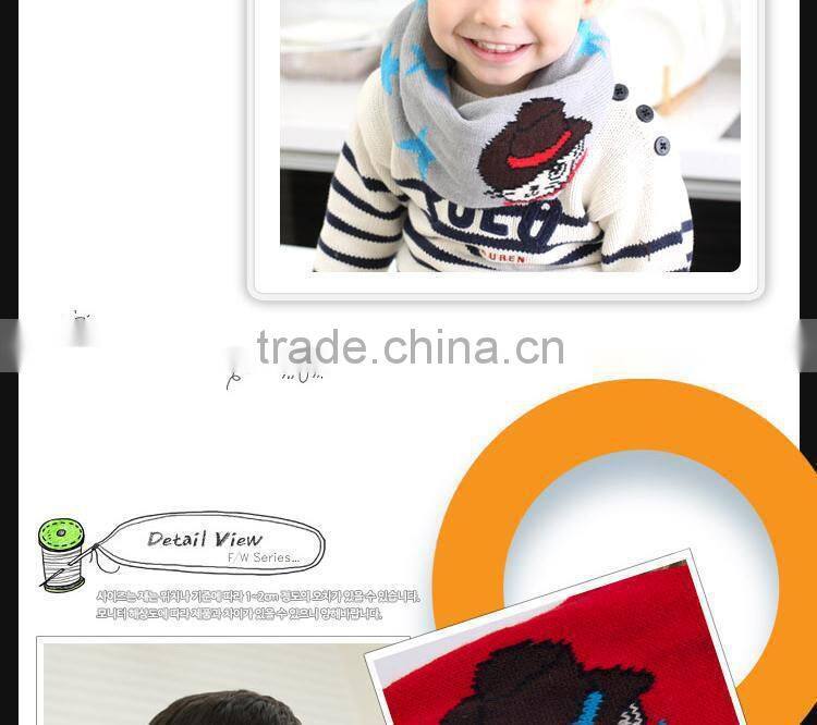 2014 New Arrival Stars And Cute Cats Pattern Kids Baby Winter Circle Loop Scarf