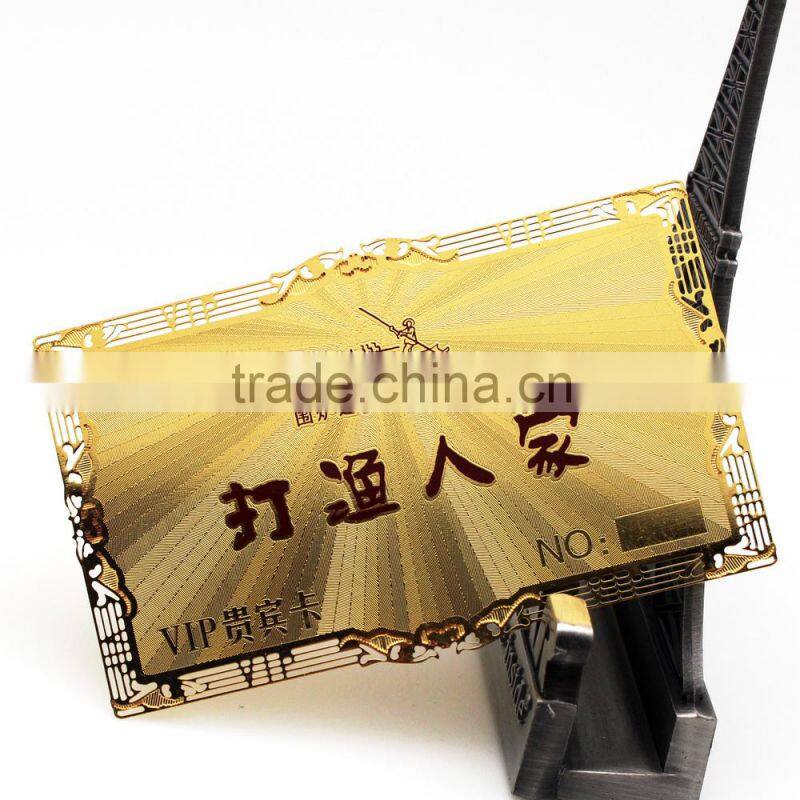 2015 brass gold plated etch metal name card