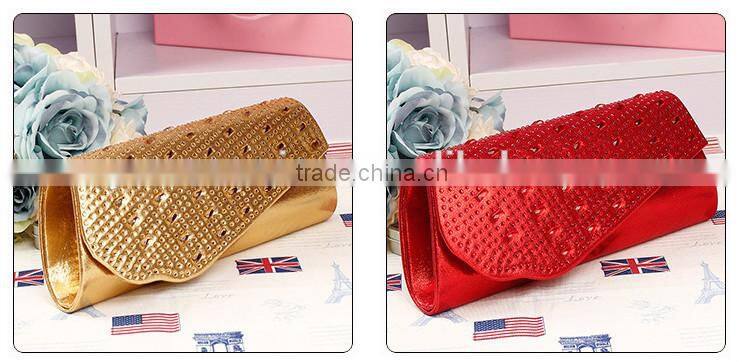 Latest Fashion Pretty Luxury Crystal Evening Bags,Gold Evening Clutch Bags