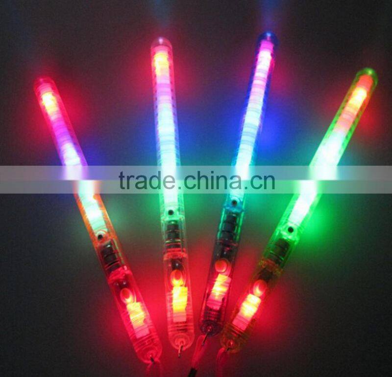 Multi Colorful 7 modes Flashing LED Night Light Lamp Wand Glow Sticks Strap Camp Party Festival