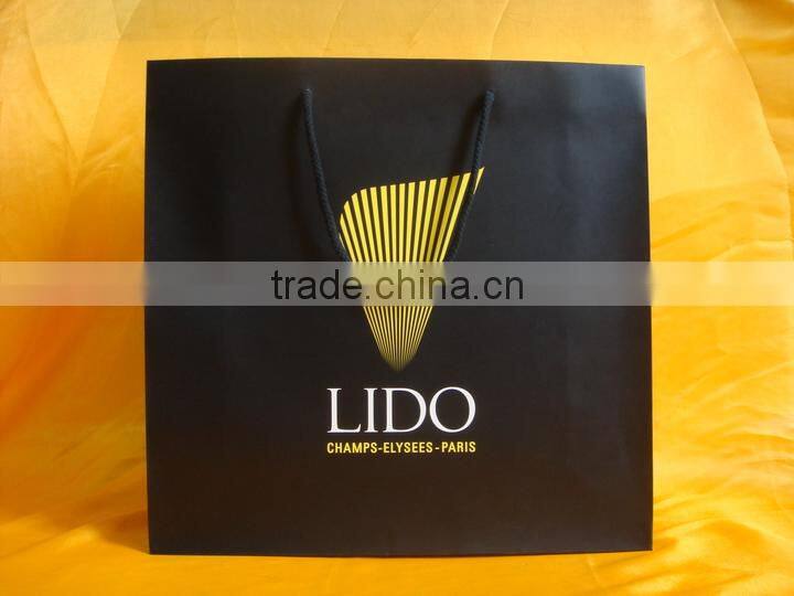 Luxury Black Paper Shopping Bag, customer design packaging bags