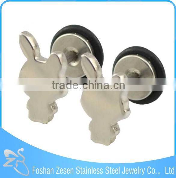 Surgical stainless steel jewelry sweet rabbit fashion stud earring body jewelry