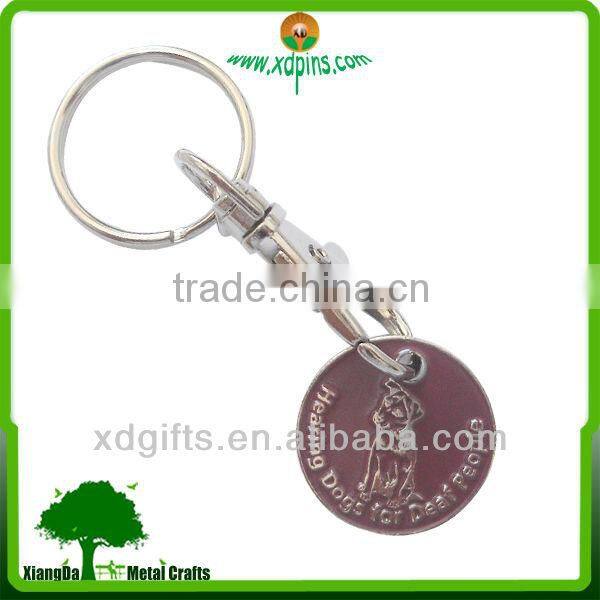 promotional trolley token, coin keyring,shopping trolley coin keyring