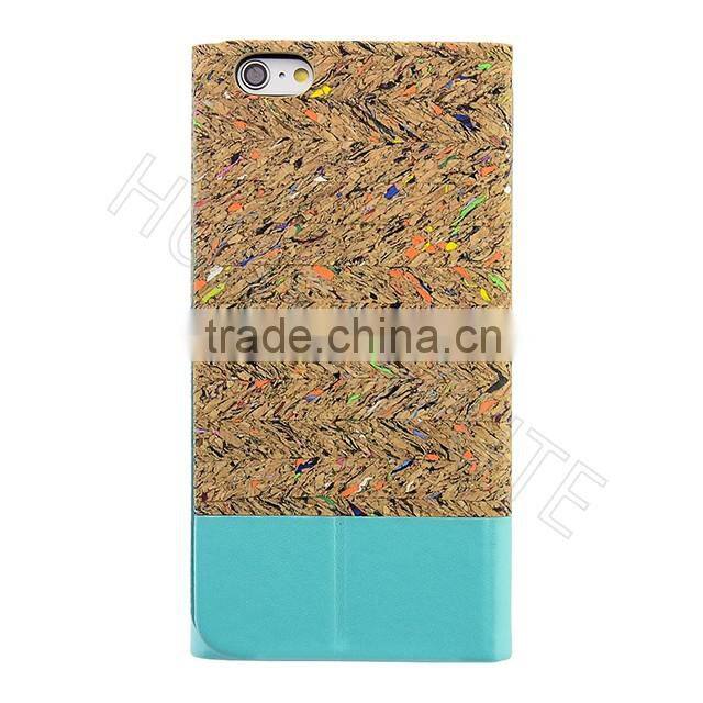 Stylish Natural Real Wood Flip Leather Case For iPhone6/6S