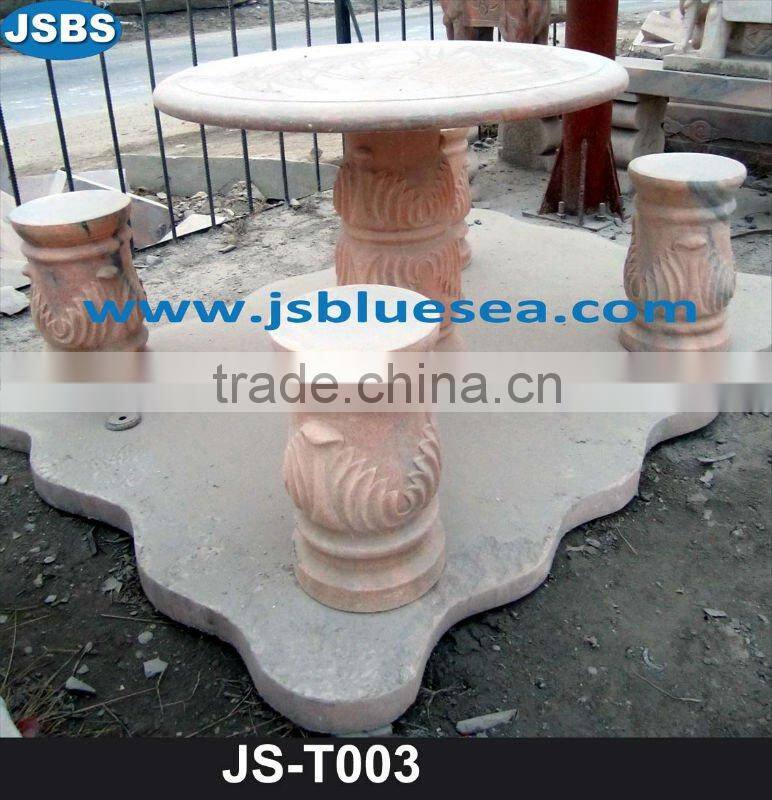 White marble bench carving with lion statue