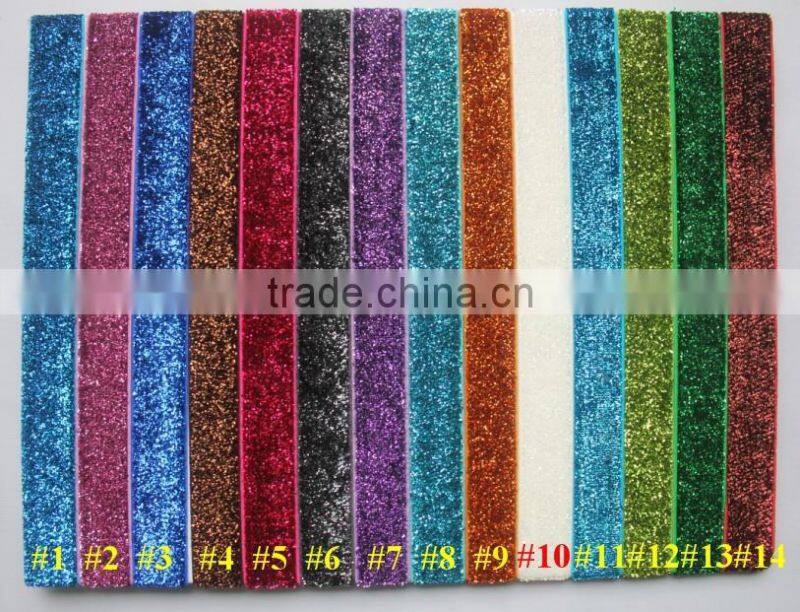 NeW HOT Sale!!Hair Accessories Decoration 5/8 ''sparkle elastic FOE velvet type of glitter hair tie