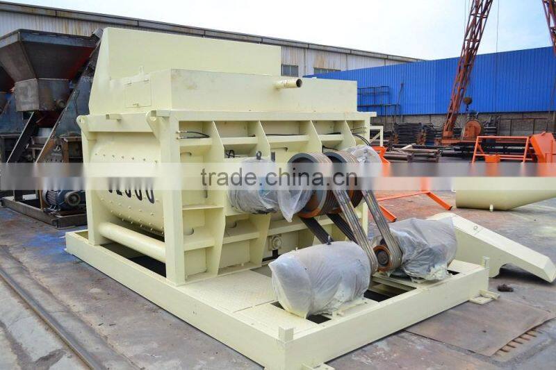 high quality double shaft electrical concrete mixer