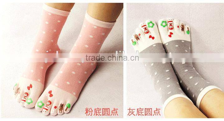 Custom knitted toe separators socks,knitting pattern 5 toe cotton socks,cotton women toe separators socks