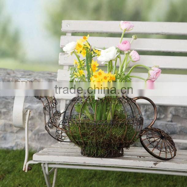 Garden hanging iron plants pot tray wall ounted kitchen wall shelf