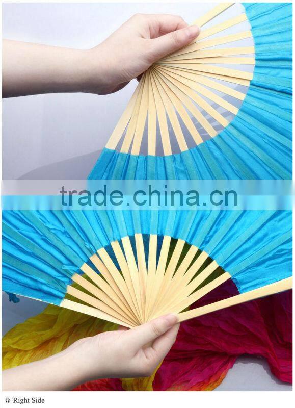 Real Silk Long Belly Dance silk chinese fan dance fans