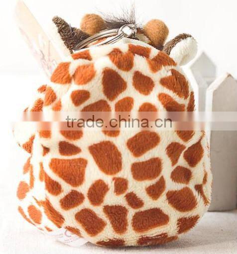 spotted deer shape plush coin purse /animal coin purse/custom plush cheap coin purse