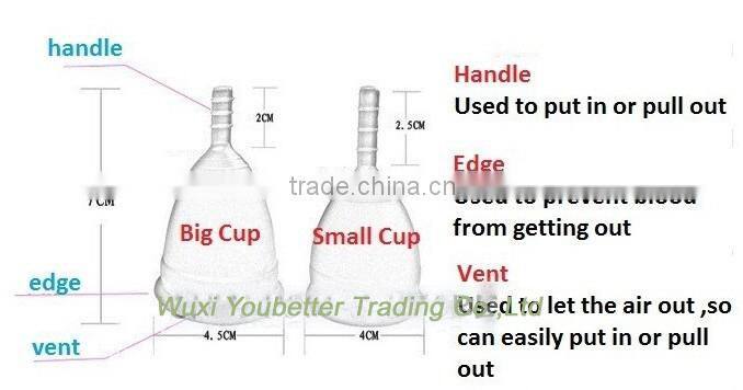 100% Medical Grade Silicone Menstrual Cup Health Soft Cup Menstruation For Lady